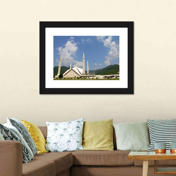 Faisal Mosque Islamabad Canvas Wall Art-3 Horizontal-Gallery Wrap-25" x 16"-Tiaracle