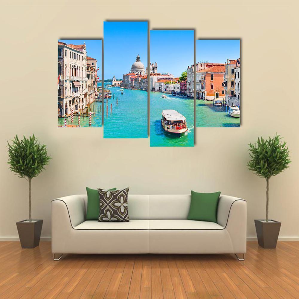 Famous Canal Grande Canvas Wall Art-4 Pop-Gallery Wrap-50" x 32"-Tiaracle