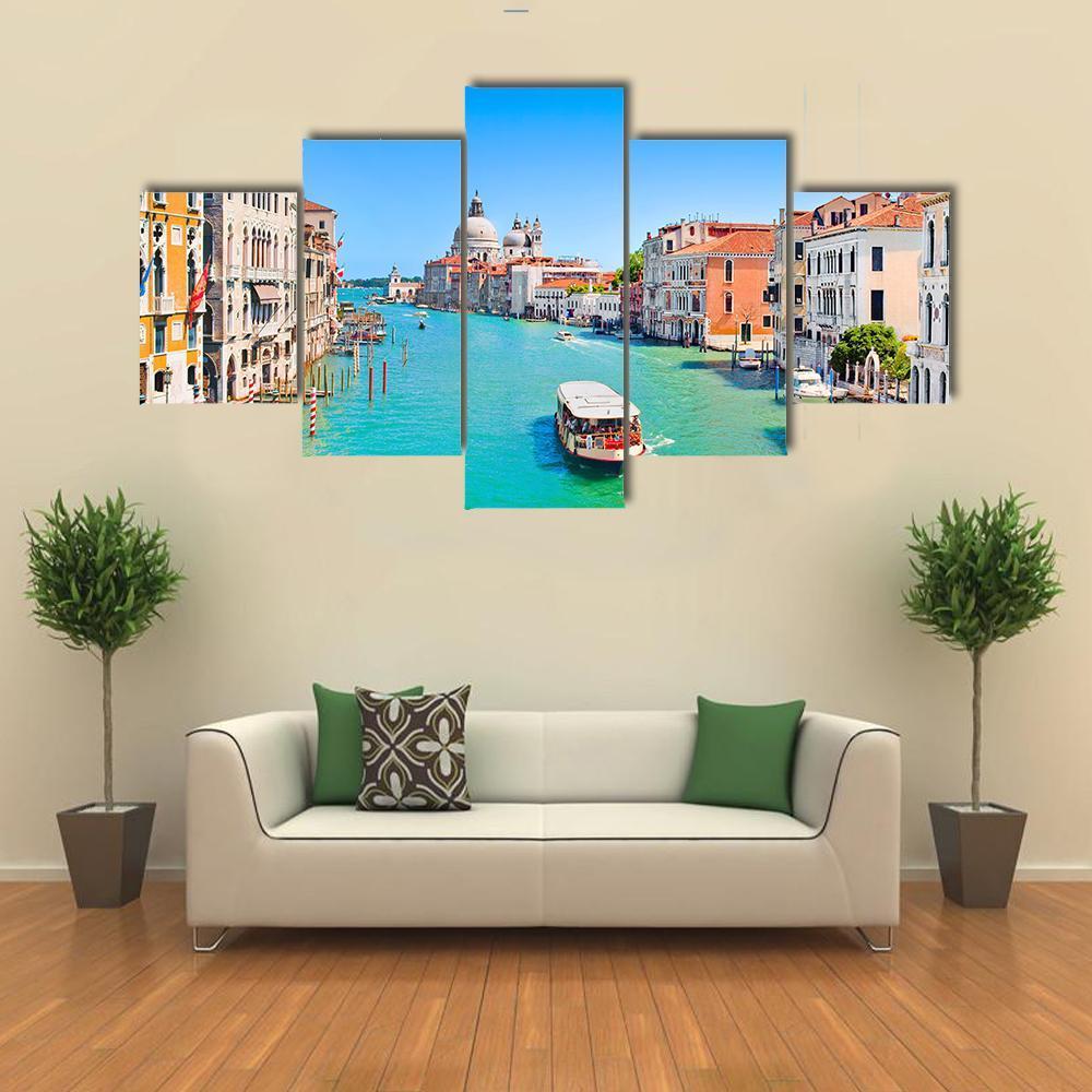 Famous Canal Grande Canvas Wall Art-5 Star-Gallery Wrap-62" x 32"-Tiaracle