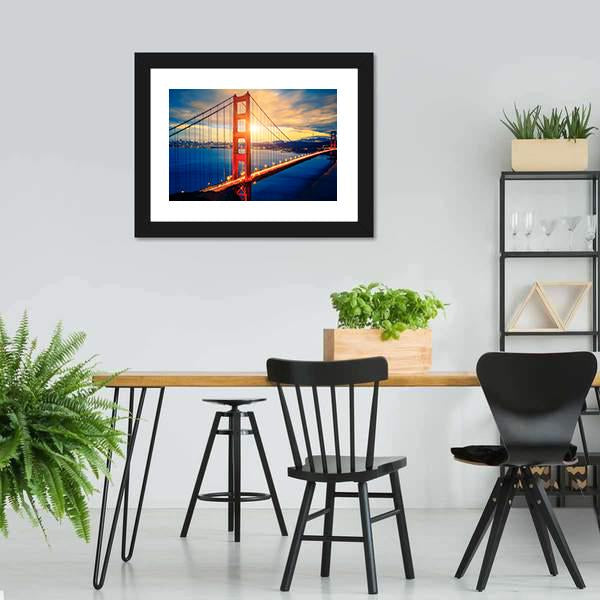 Famous Golden Gate Bridge Canvas Wall Art-3 Horizontal-Gallery Wrap-25" x 16"-Tiaracle