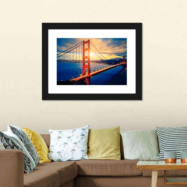 Famous Golden Gate Bridge Canvas Wall Art-3 Horizontal-Gallery Wrap-25" x 16"-Tiaracle