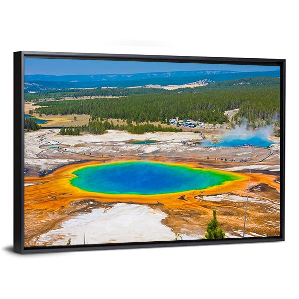 Famous Grand Prismatic Spring Canvas Wall Art-3 Horizontal-Gallery Wrap-25" x 16"-Tiaracle