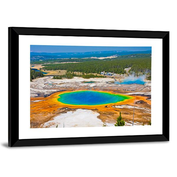 Famous Grand Prismatic Spring Canvas Wall Art-3 Horizontal-Gallery Wrap-25" x 16"-Tiaracle