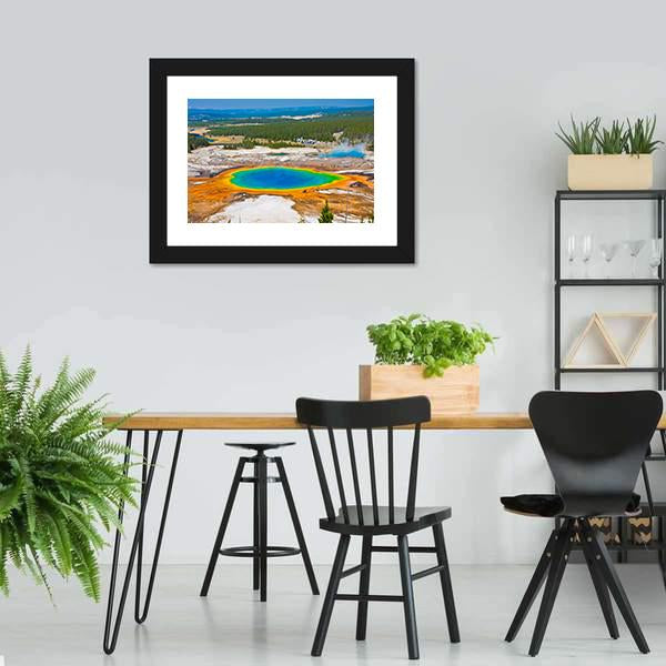 Famous Grand Prismatic Spring Canvas Wall Art-3 Horizontal-Gallery Wrap-25" x 16"-Tiaracle