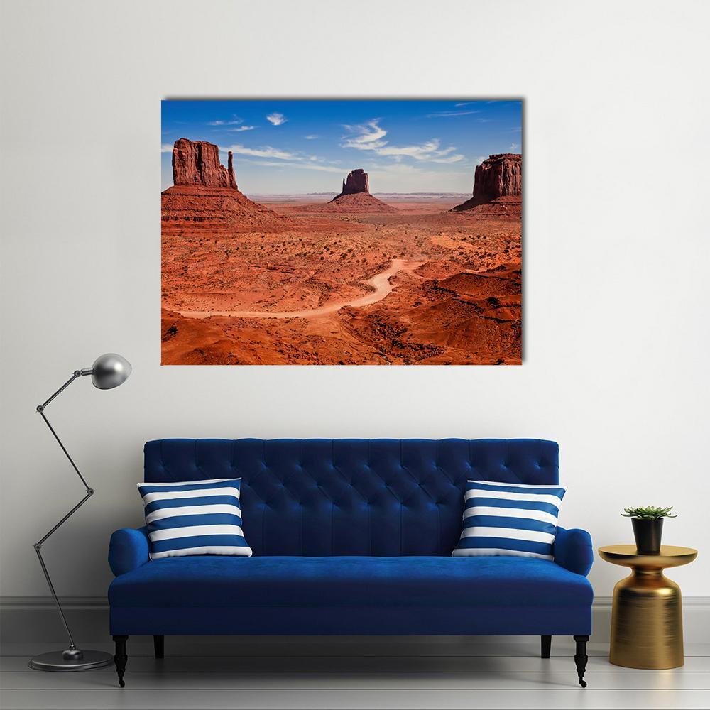 Famous Monuments Valley Canvas Wall Art-1 Piece-Gallery Wrap-48" x 32"-Tiaracle