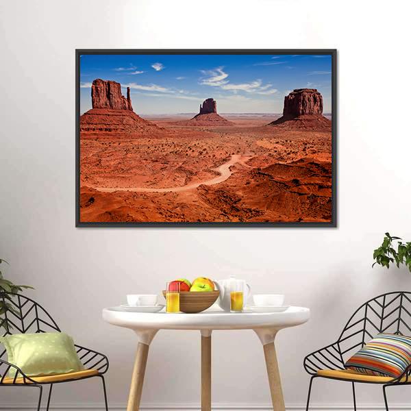 Famous Monuments Valley Canvas Wall Art-3 Horizontal-Gallery Wrap-25" x 16"-Tiaracle