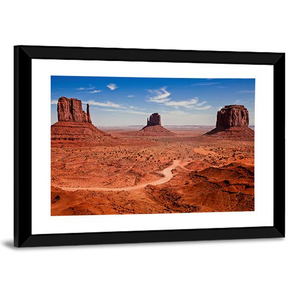 Famous Monuments Valley Canvas Wall Art-3 Horizontal-Gallery Wrap-25" x 16"-Tiaracle