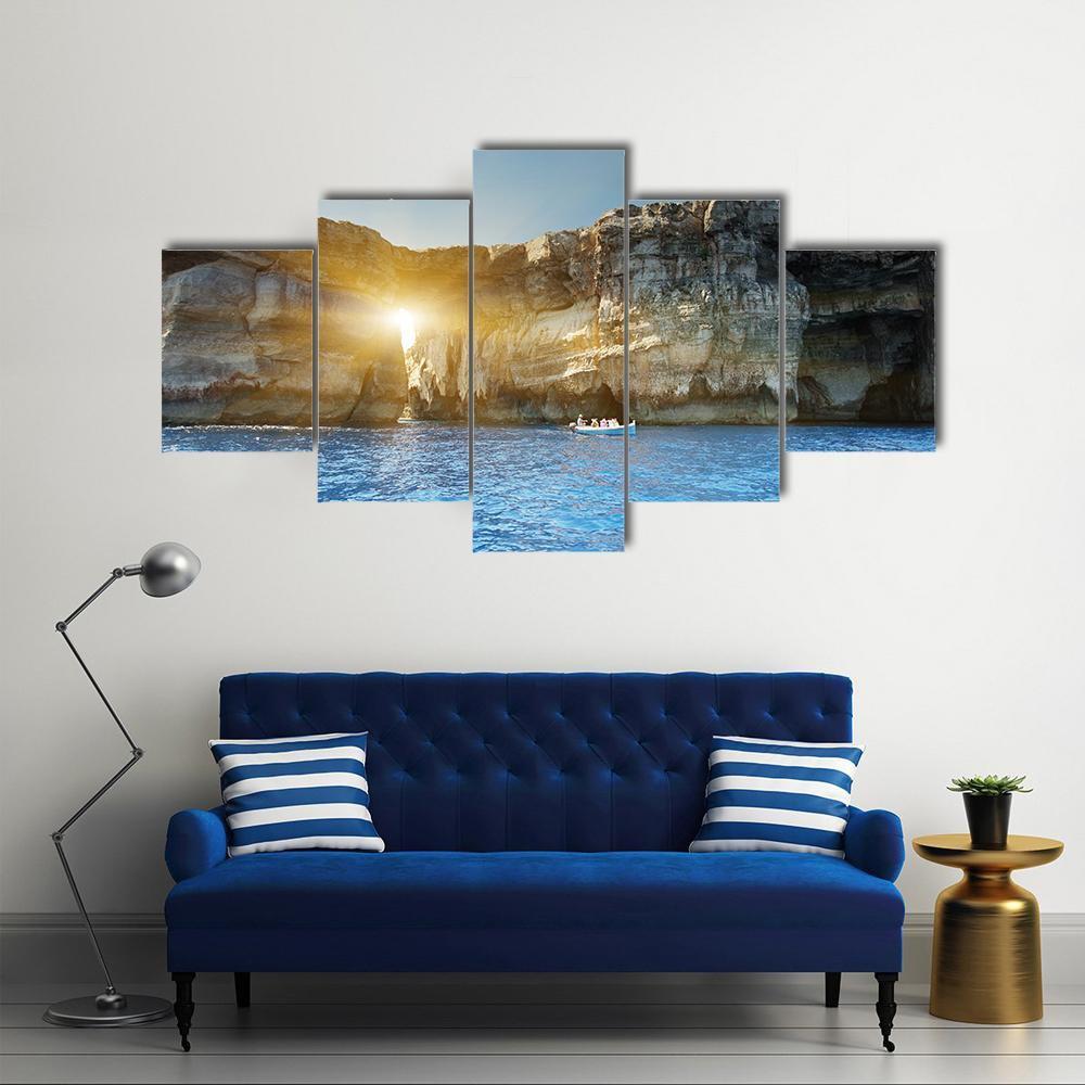 Fantastic Azure Window Canvas Wall Art-5 Star-Gallery Wrap-62" x 32"-Tiaracle