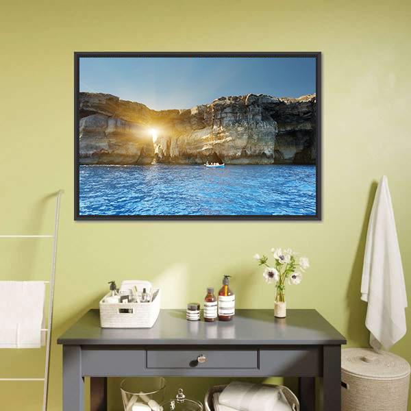 Fantastic Azure Window Canvas Wall Art-1 Piece-Floating Frame-24" x 16"-Tiaracle