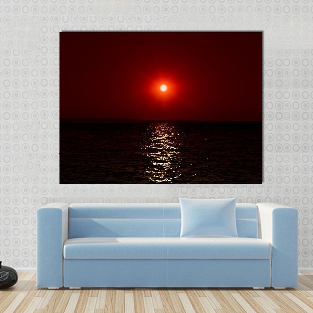 Fantastic Sunset On Mars Canvas Wall Art-1 Piece-Gallery Wrap-48" x 32"-Tiaracle