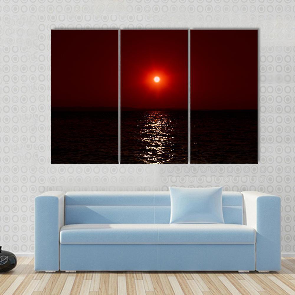 Fantastic Sunset On Mars Canvas Wall Art-3 Horizontal-Gallery Wrap-37" x 24"-Tiaracle