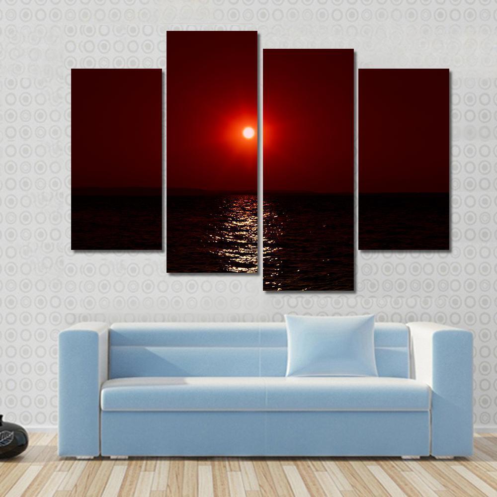 Fantastic Sunset On Mars Canvas Wall Art-4 Pop-Gallery Wrap-50" x 32"-Tiaracle