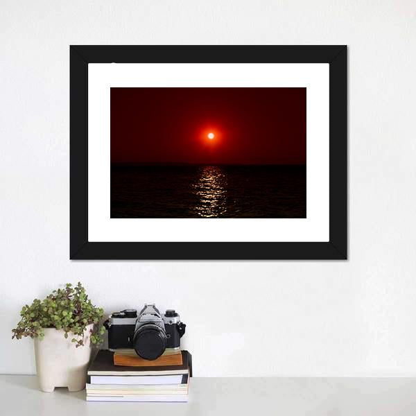 Fantastic Sunset On Mars Canvas Wall Art-1 Piece-Framed Print-20" x 16"-Tiaracle