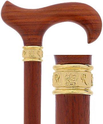 Scratch and Dent Natural Paduck Derby Handle W/ Gold Collar V1901