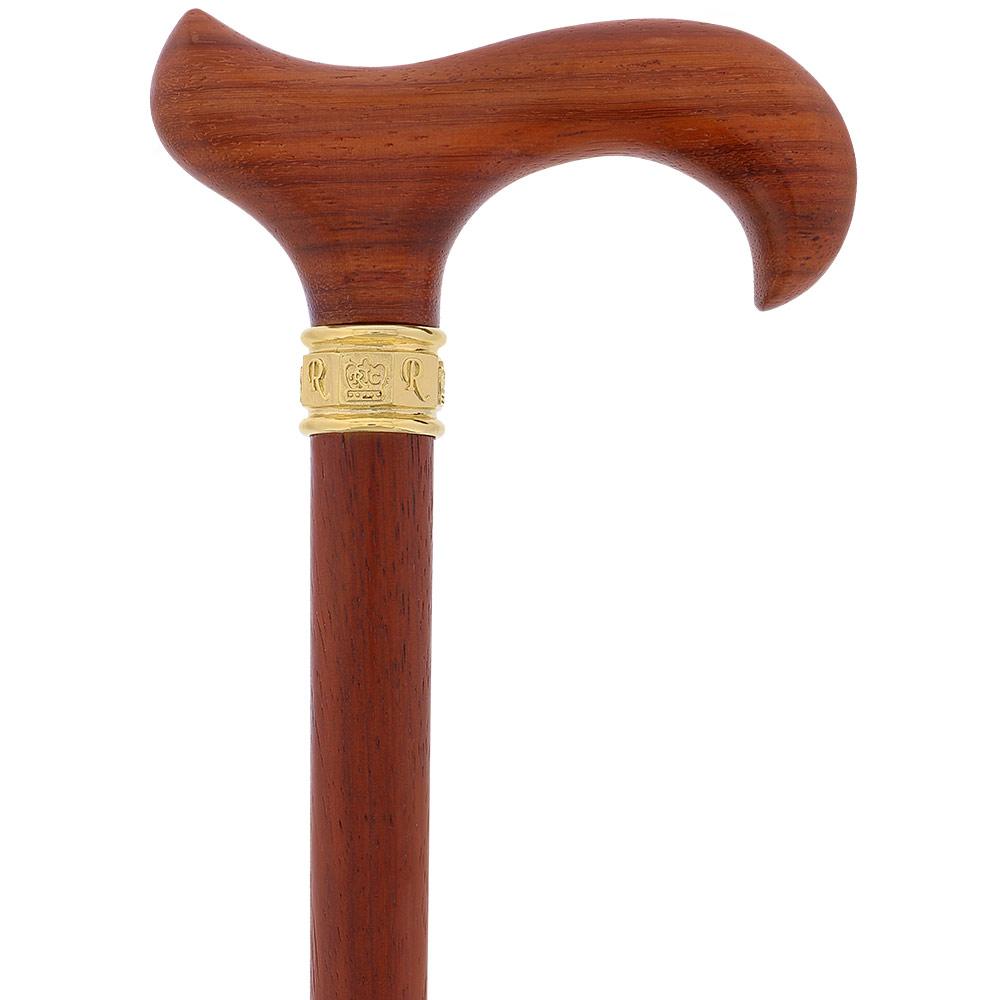 Scratch and Dent Natural Paduck Derby Handle W/ Gold Collar V1901