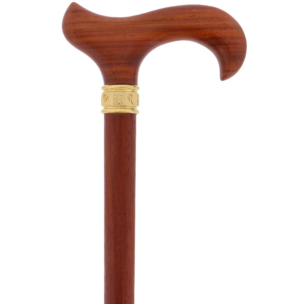 Scratch and Dent Natural Paduck Derby Handle W/ Gold Collar V1901