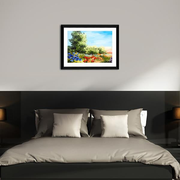 Field Of Flowers Abstract Canvas Wall Art-3 Horizontal-Gallery Wrap-25" x 16"-Tiaracle