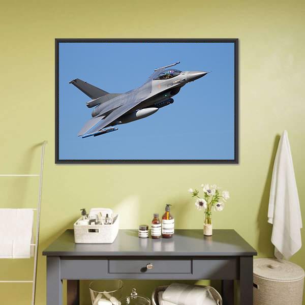 Fighter Jet Canvas Wall Art-1 Piece-Floating Frame-24" x 16"-Tiaracle