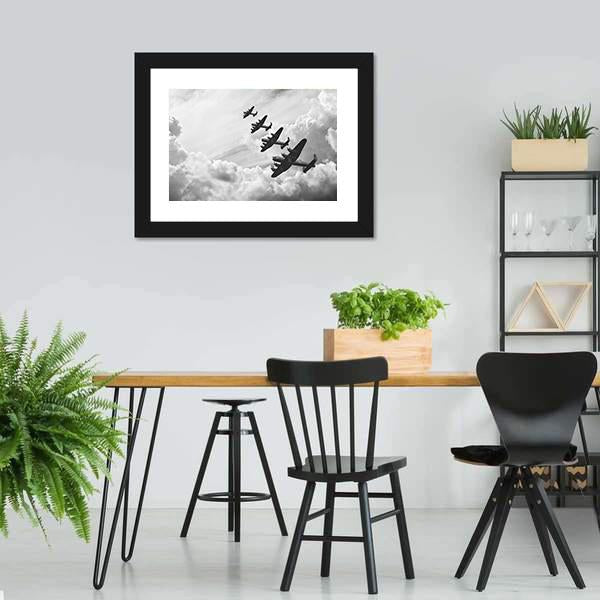 Fighter Jets In World War Canvas Wall Art-3 Horizontal-Gallery Wrap-25" x 16"-Tiaracle