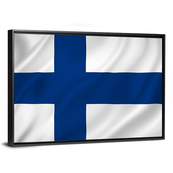 Finland Flag Canvas Wall Art-3 Horizontal-Gallery Wrap-25" x 16"-Tiaracle