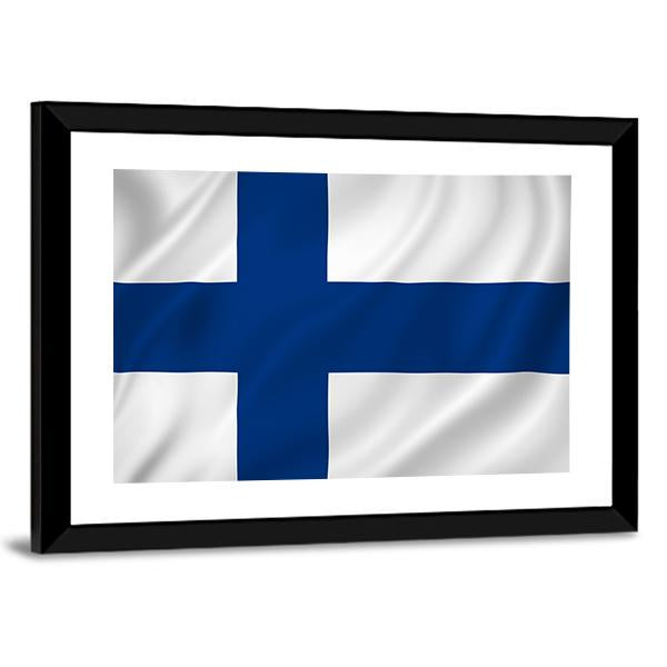 Finland Flag Canvas Wall Art-3 Horizontal-Gallery Wrap-25" x 16"-Tiaracle