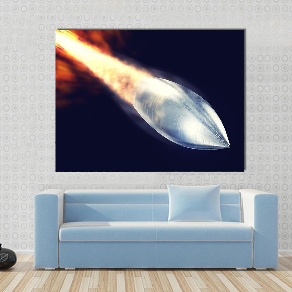 Fired Bullet Closeup Canvas Wall Art-1 Piece-Gallery Wrap-48" x 32"-Tiaracle