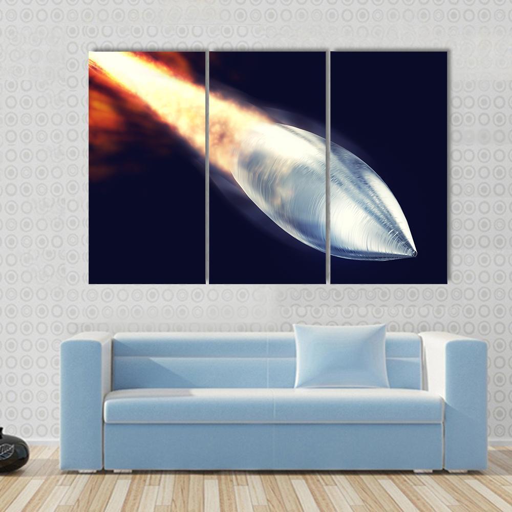 Fired Bullet Closeup Canvas Wall Art-3 Horizontal-Gallery Wrap-37" x 24"-Tiaracle