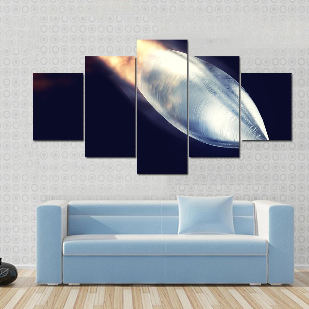 Fired Bullet Closeup Canvas Wall Art-5 Star-Gallery Wrap-62" x 32"-Tiaracle