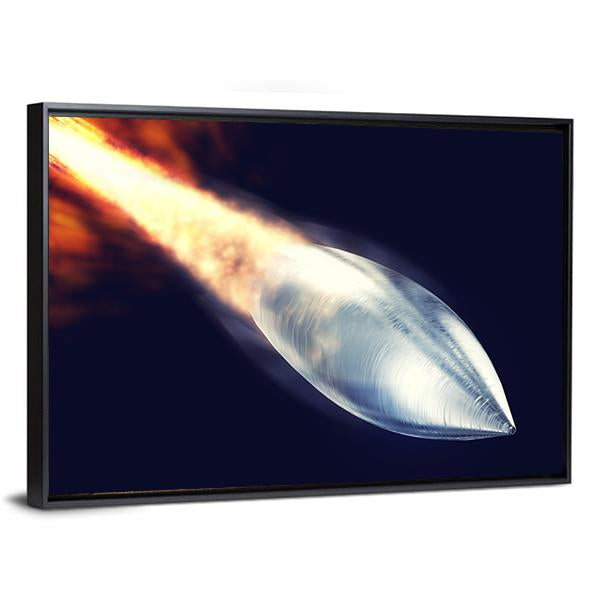 Fired Bullet Closeup Canvas Wall Art-3 Horizontal-Gallery Wrap-25" x 16"-Tiaracle