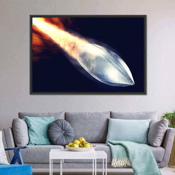 Fired Bullet Closeup Canvas Wall Art-3 Horizontal-Gallery Wrap-25" x 16"-Tiaracle