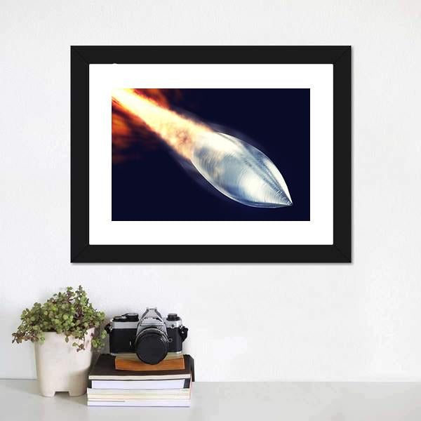 Fired Bullet Closeup Canvas Wall Art-1 Piece-Framed Print-20" x 16"-Tiaracle