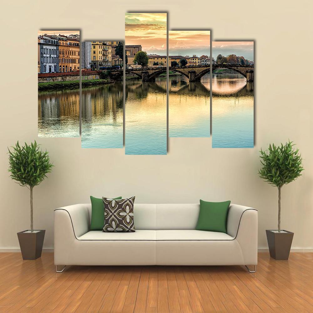 Five Arched Bridge Canvas Wall Art-5 Pop-Gallery Wrap-47" x 32"-Tiaracle
