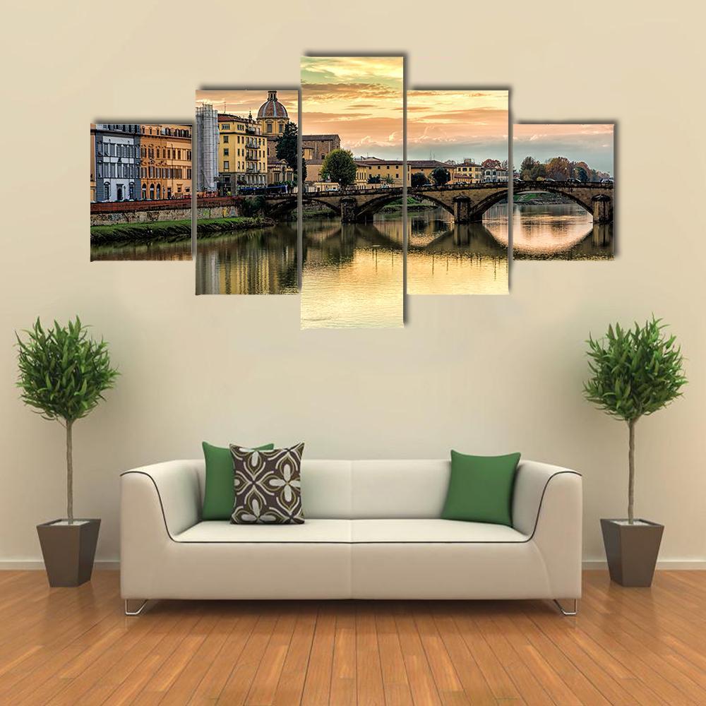 Five Arched Bridge Canvas Wall Art-5 Star-Gallery Wrap-62" x 32"-Tiaracle
