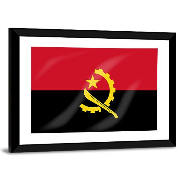 Flag Of Angola Canvas Wall Art-3 Horizontal-Gallery Wrap-25" x 16"-Tiaracle