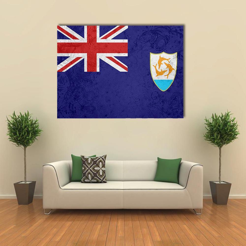 Flag Of Anguilla Canvas Wall Art-1 Piece-Gallery Wrap-48" x 32"-Tiaracle