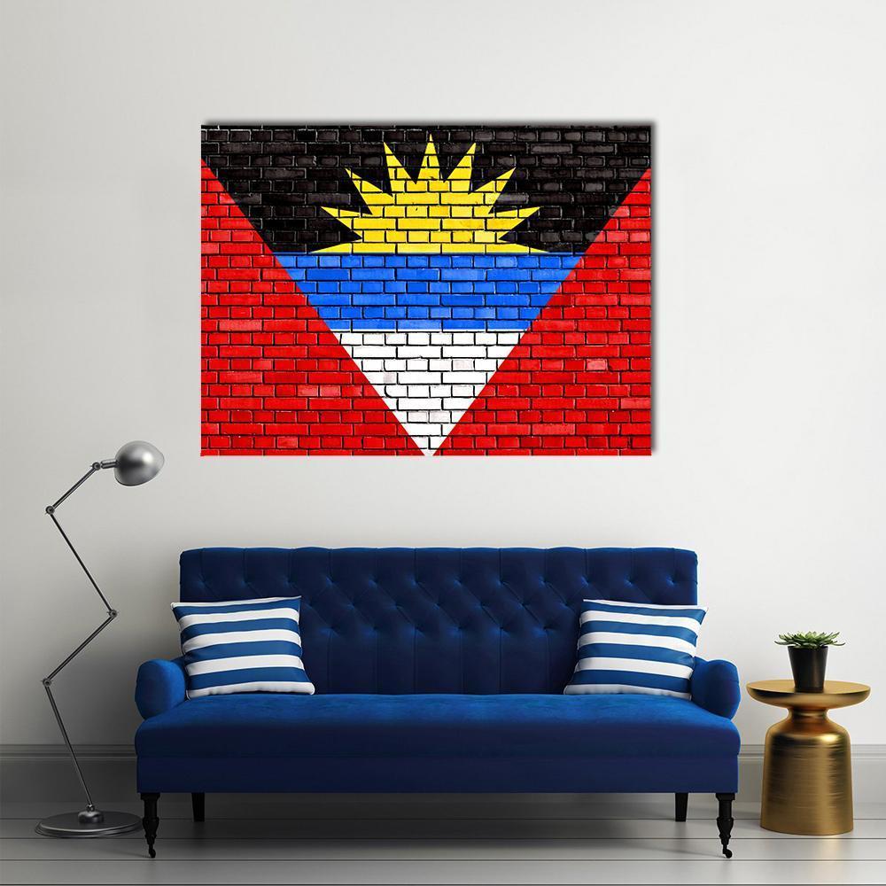 Flag Of Antigua And Barbuda Canvas Wall Art-1 Piece-Gallery Wrap-48" x 32"-Tiaracle