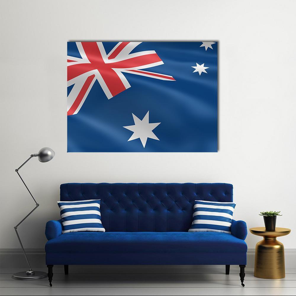 Flag of Australia Canvas Wall Art-1 Piece-Gallery Wrap-48" x 32"-Tiaracle