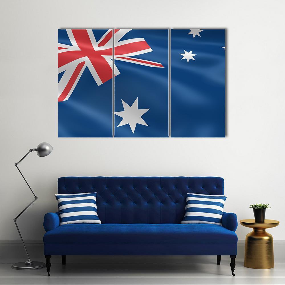 Flag of Australia Canvas Wall Art-3 Horizontal-Gallery Wrap-37" x 24"-Tiaracle