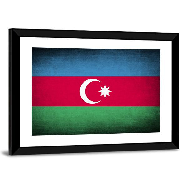 Flag Of Azerbaijan Canvas Wall Art-3 Horizontal-Gallery Wrap-25" x 16"-Tiaracle