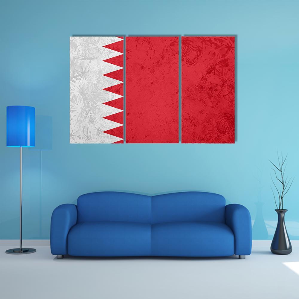 Flag Of Bahrain Canvas Wall Art-3 Horizontal-Gallery Wrap-37" x 24"-Tiaracle
