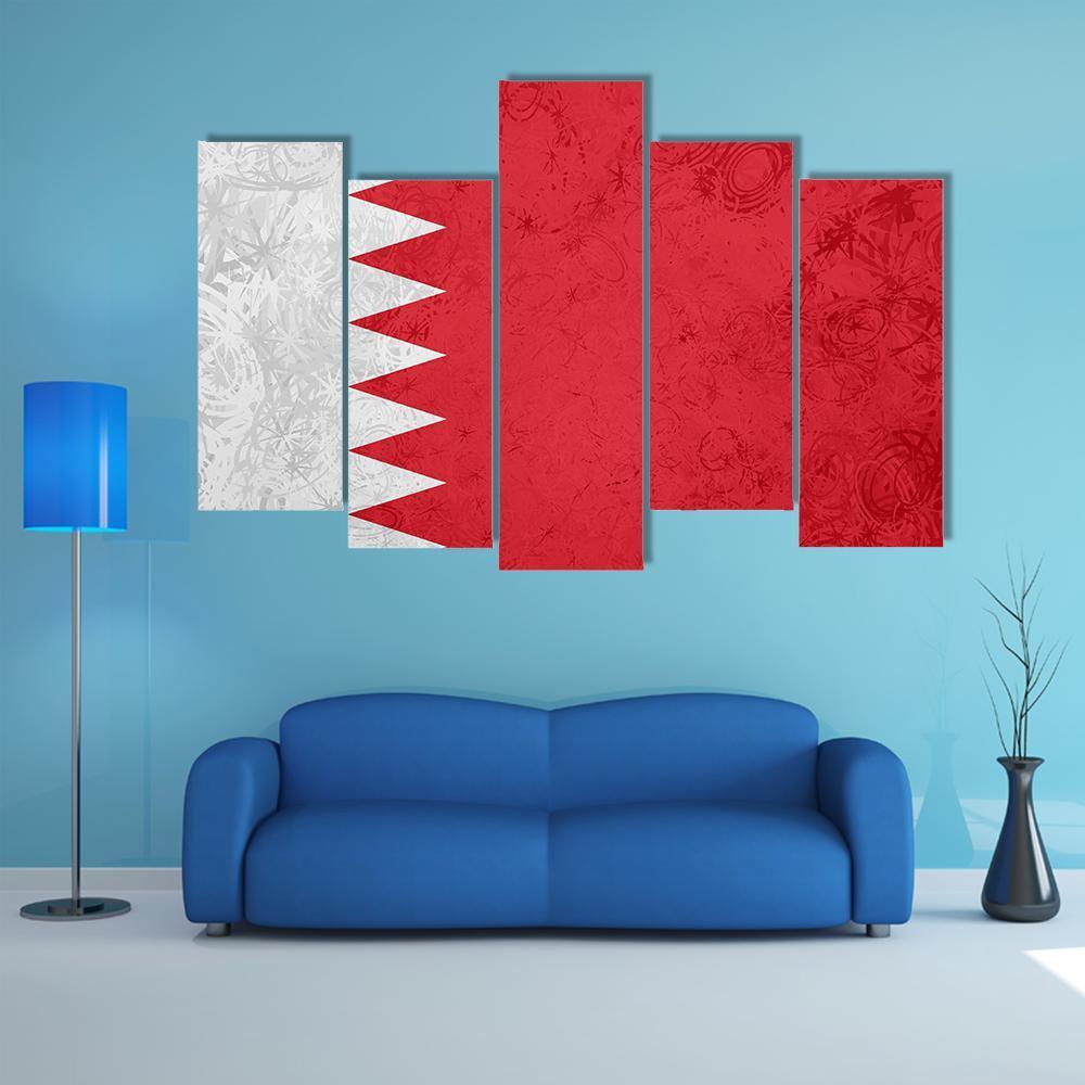 Flag Of Bahrain Canvas Wall Art-5 Pop-Gallery Wrap-47" x 32"-Tiaracle