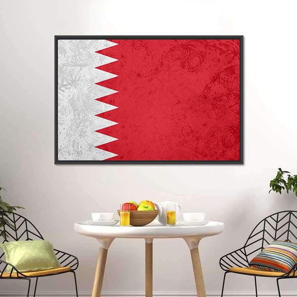 Flag Of Bahrain Canvas Wall Art-3 Horizontal-Gallery Wrap-25" x 16"-Tiaracle