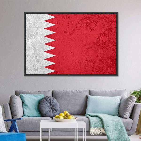 Flag Of Bahrain Canvas Wall Art-3 Horizontal-Gallery Wrap-25" x 16"-Tiaracle