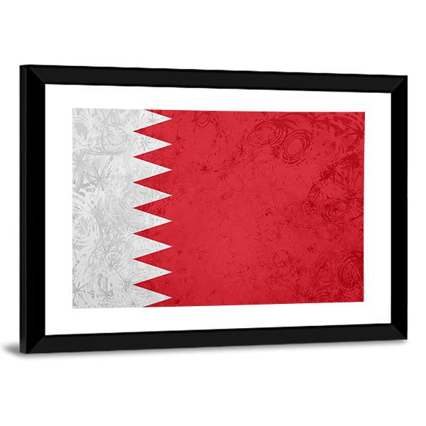 Flag Of Bahrain Canvas Wall Art-3 Horizontal-Gallery Wrap-25" x 16"-Tiaracle