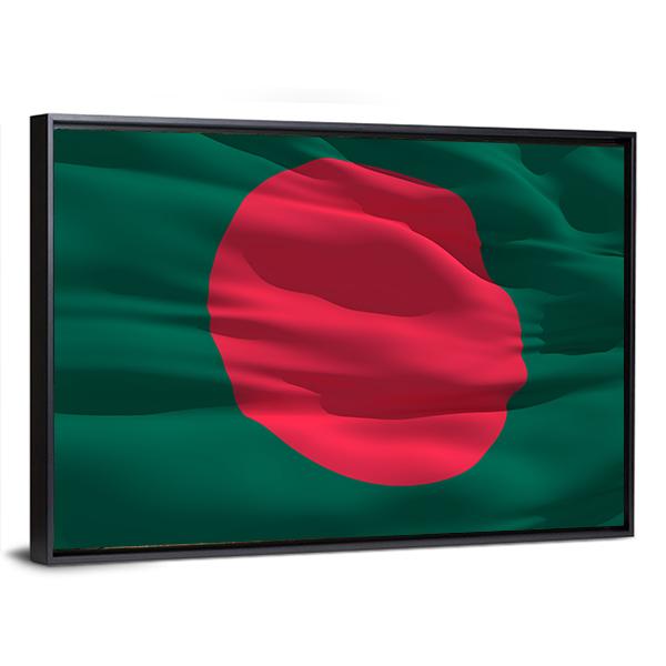 Flag Of Bangladesh Canvas Wall Art-3 Horizontal-Gallery Wrap-25" x 16"-Tiaracle