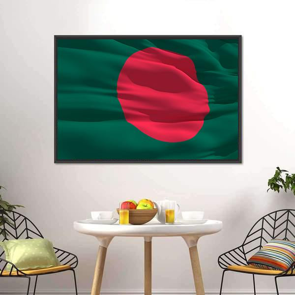 Flag Of Bangladesh Canvas Wall Art-3 Horizontal-Gallery Wrap-25" x 16"-Tiaracle