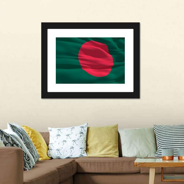 Flag Of Bangladesh Canvas Wall Art-3 Horizontal-Gallery Wrap-25" x 16"-Tiaracle
