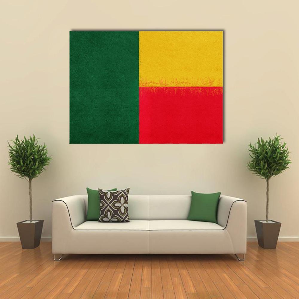 Flag Of Benin Canvas Wall Art-1 Piece-Gallery Wrap-48" x 32"-Tiaracle