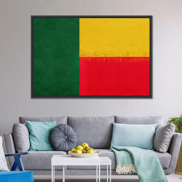 Flag Of Benin Canvas Wall Art-3 Horizontal-Gallery Wrap-25" x 16"-Tiaracle