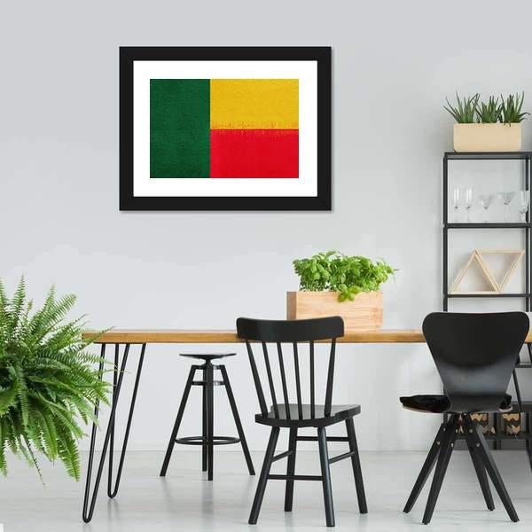 Flag Of Benin Canvas Wall Art-3 Horizontal-Gallery Wrap-25" x 16"-Tiaracle